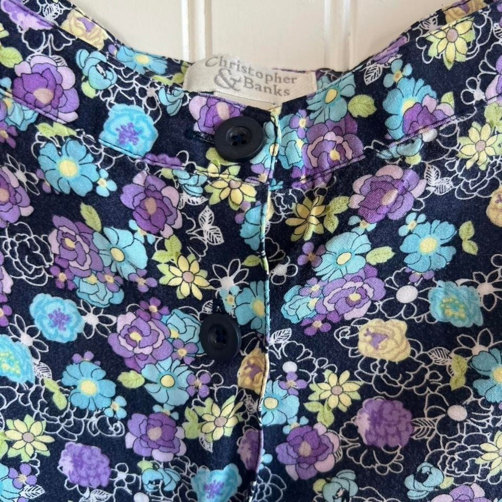 VTG blue floral skirt‎ womens size 12 - Picture 3 of 8
